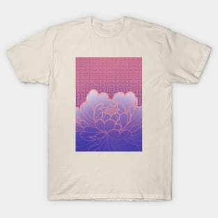 peony flower with sacred geometry T-Shirt